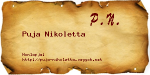 Puja Nikoletta névjegykártya