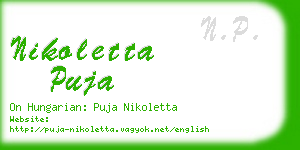 nikoletta puja business card